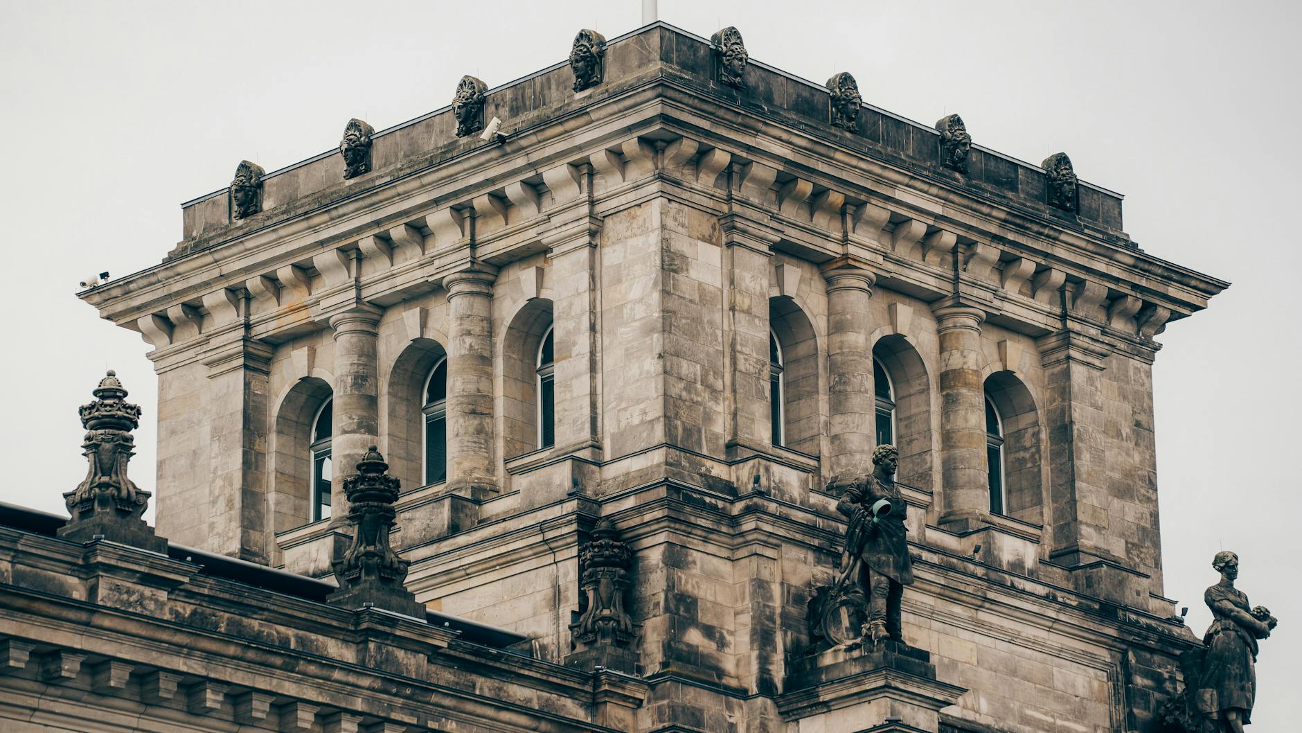 Historical museum building in Berlin with distinctive architecture