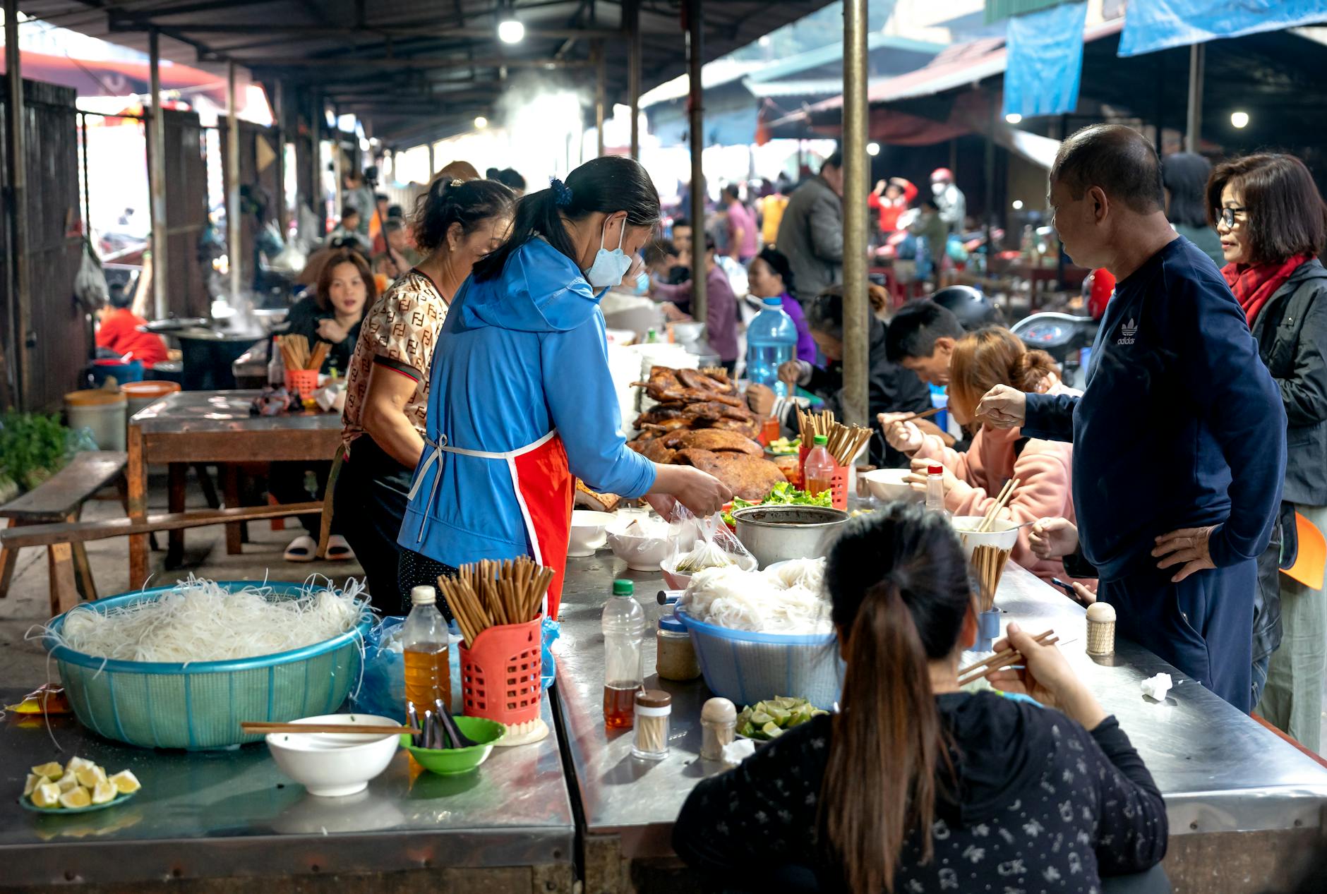 Berlin street food market with affordable dining options