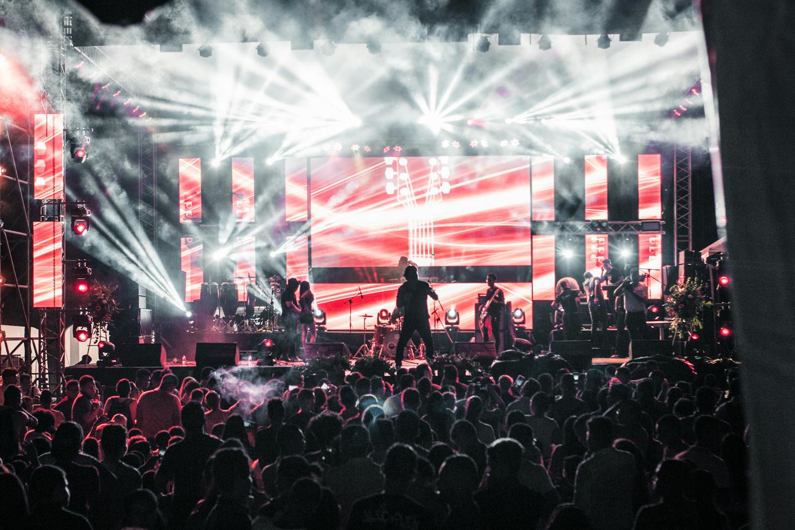 Live music concert with performers on stage
