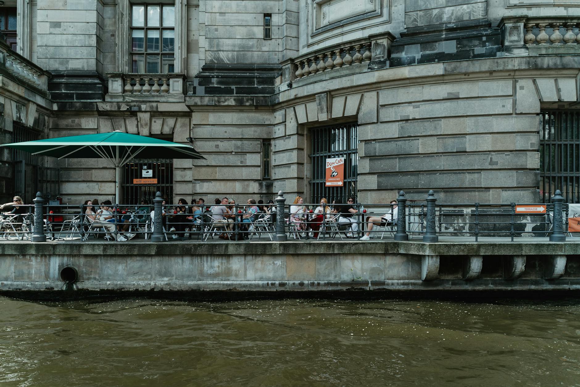Outdoor cafe scene in Berlin showing local social culture