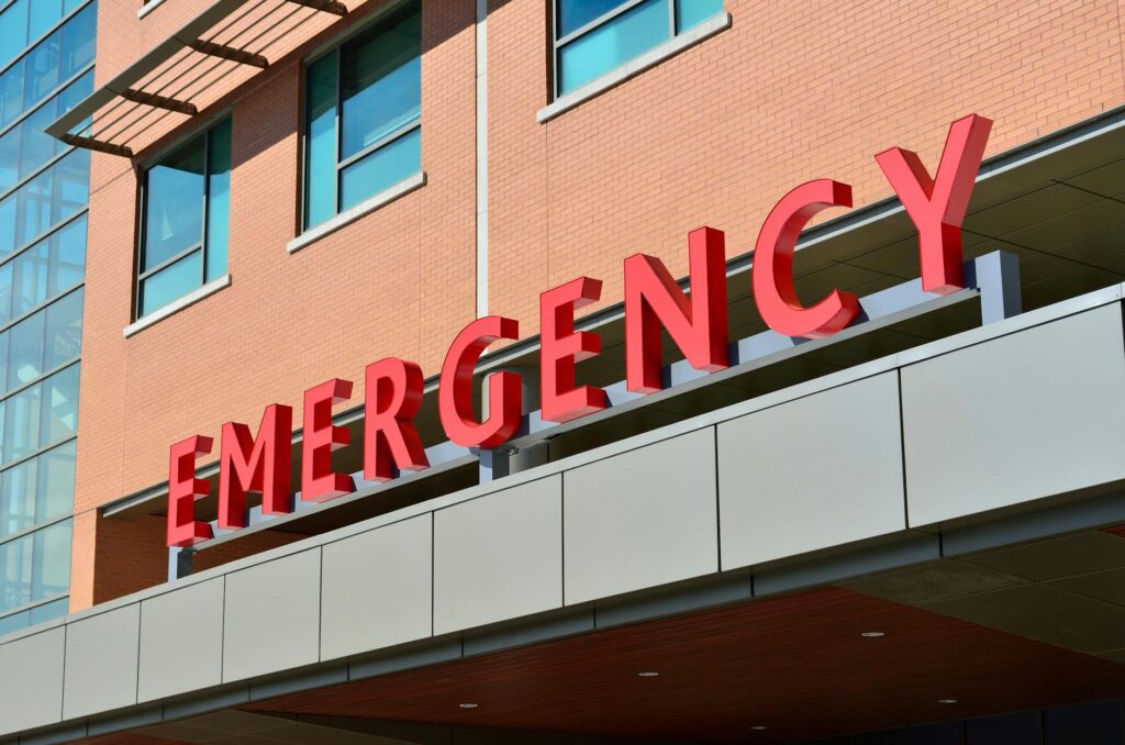 Hospital emergency entrance Europe