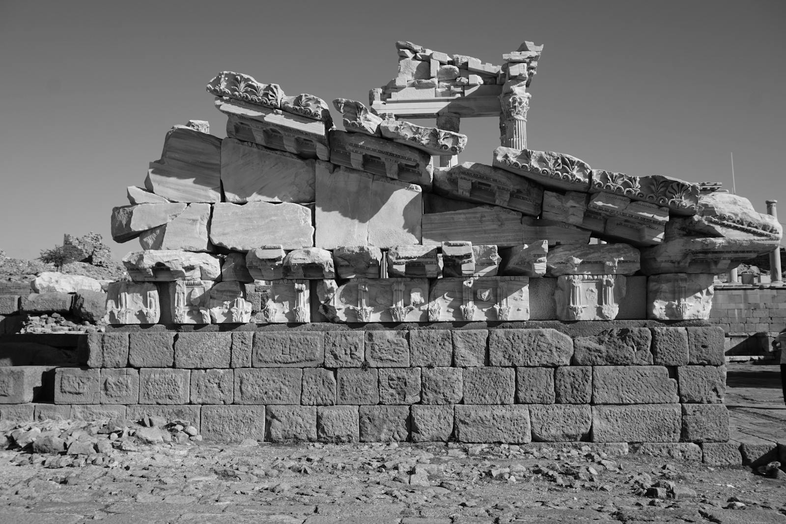 Historic ruins of ancient Pergamon in Bergama Turkey